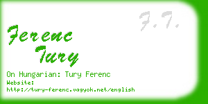 ferenc tury business card